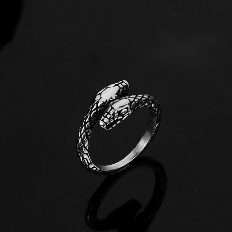 Nhẫn Hình Rắn Thiết Kế Đơn Giản Phong Cách punk Cá Tính