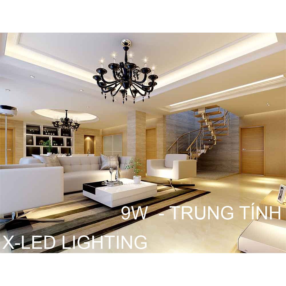 Đèn âm trần thạch cao 9w, 3 màu, 1 màu - Phi 90mm