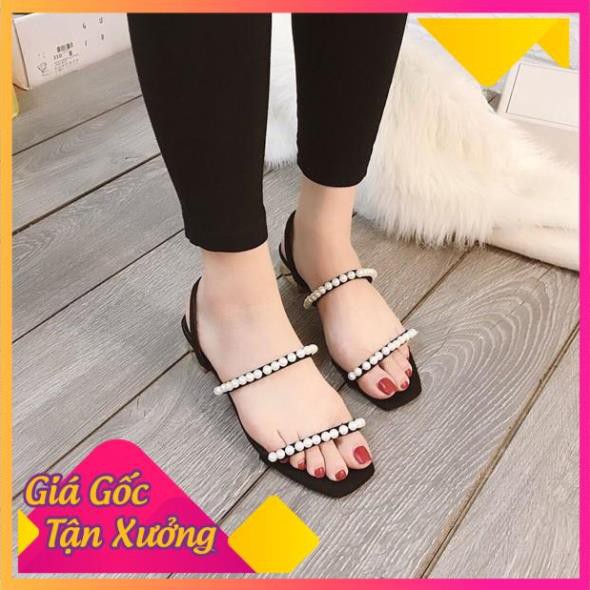 SANDAL NGỌC GÓT VÀNG 3P D0022E