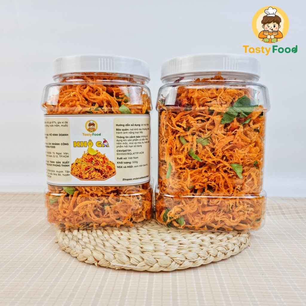 [Hũ vuông] Hũ 1Kg Khô Gà Lá Chanh | Chất lượng thượng hạng