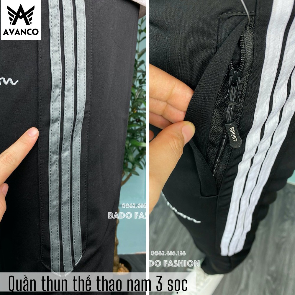 Quần jogger thun thể thao nam CHAMPION chất nỉ dày dặn 3 sọc lửng Avanco, Q80 | BigBuy360 - bigbuy360.vn