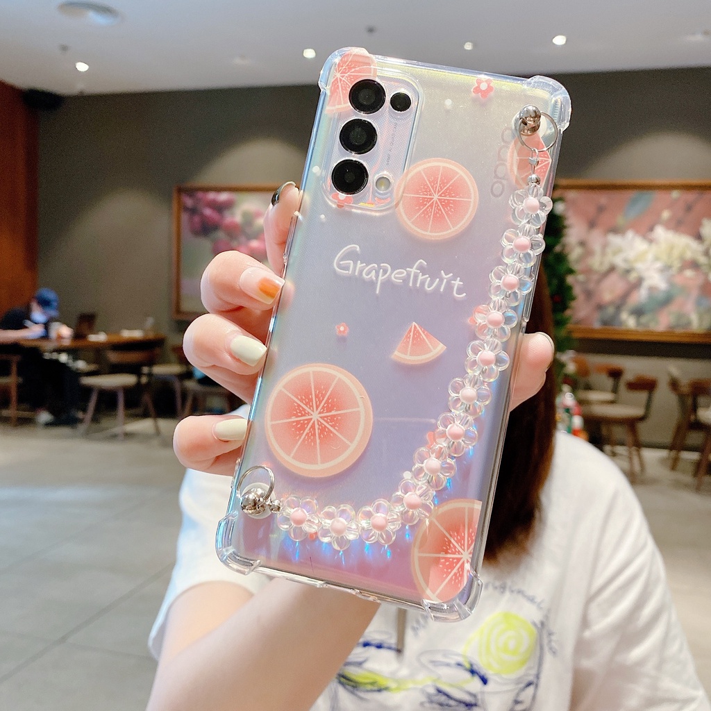 Ốp điện thoại TPU trong suốt chống sốc phối dây chuỗi cho OPPO Reno Reno 8T 8Z 4G 5G A77s A17 8  5G 7 4G A57 2022 A76 6 Z 5G 5 4 A16 k A74 4G 5G A15 s A95 A54 A94
