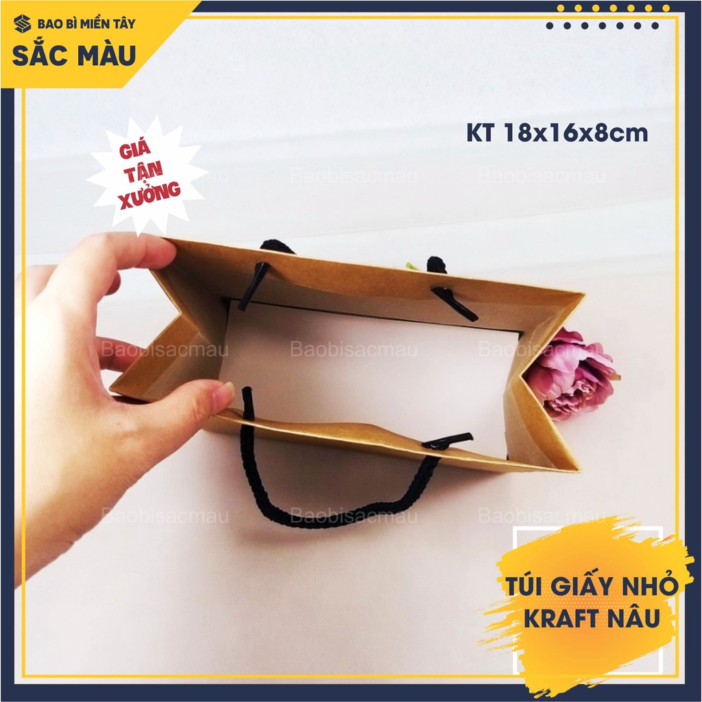 Sét 10 Túi Giấy Kraft Nâu thời trang nhiều kích thước