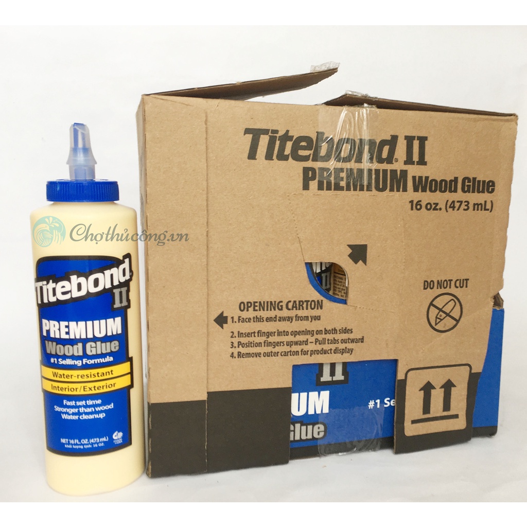 Keo dán gỗ 473ml - Keo Titebond II Premium Wood Glue  - Nhãn xanh