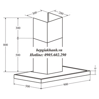 [HCM]Máy hút mùi dạng phẳng 90cm Kaff KF 991