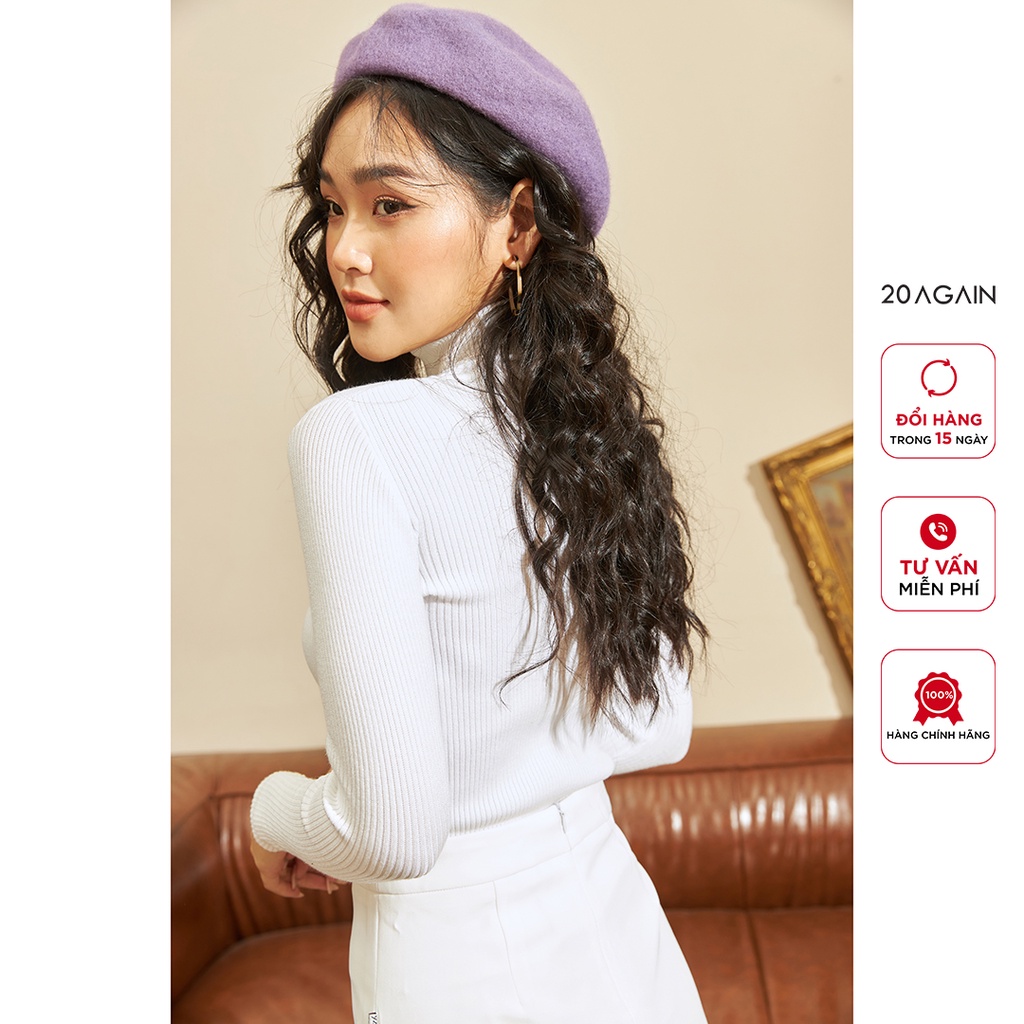 Áo len nữ ôm boby dài tay 20AGAIN, len lông thỏ co giãn, mềm mịn ALA0063 | BigBuy360 - bigbuy360.vn