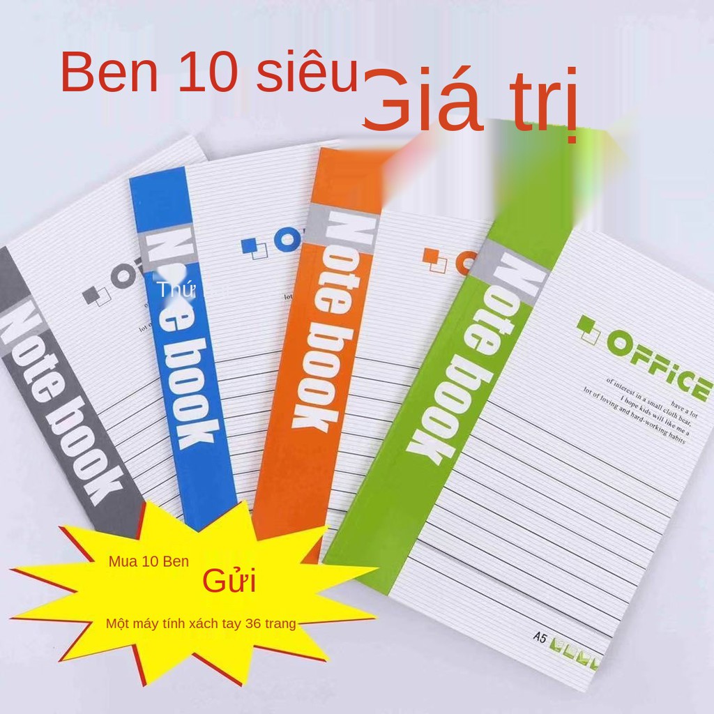 10 cuốn A5 sản phẩm mới sổ tay sáng tạo học sinh văn phòng dày bản mềm 32K bán buôn