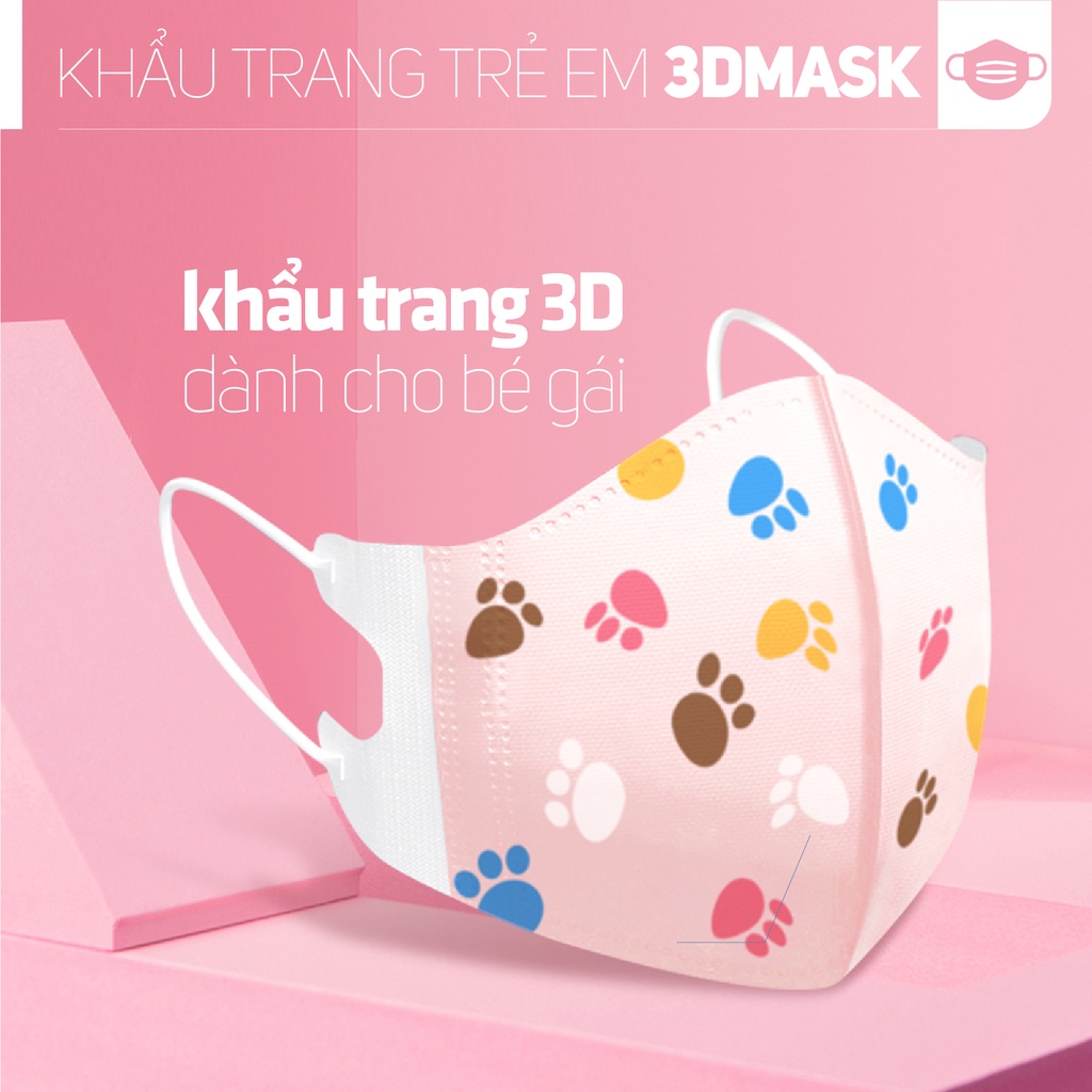 Set 5 khẩu trang 3D hoạt họa cho bé 1-5 tuổi
