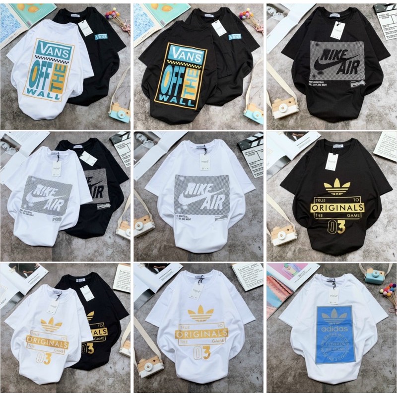 Combo 9 áo thun Unisex Smiling (9 mẫu tự chọn)