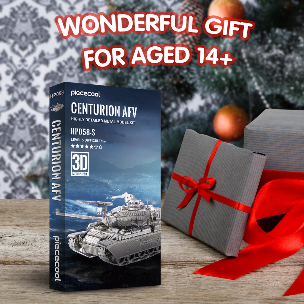 Set đồ chơi lắp ráp PIECECOOL mô hình xe tăng quân đội 3D bằng kim loại thời trang