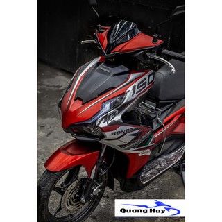 Tem trùm air blade đỏ bạc đen đời 2020, độ team trùm ab dán phủ dàn áo xe đỏ đen rẻ đẹp