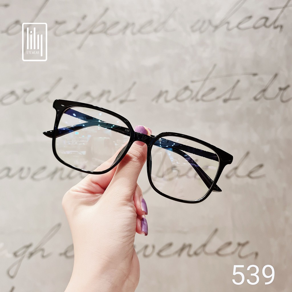 Gọng kính cận nam nữ Lilyeyewear mắt vuông chất liệu nhựa càng kim loại cứng cáp 539 | BigBuy360 - bigbuy360.vn