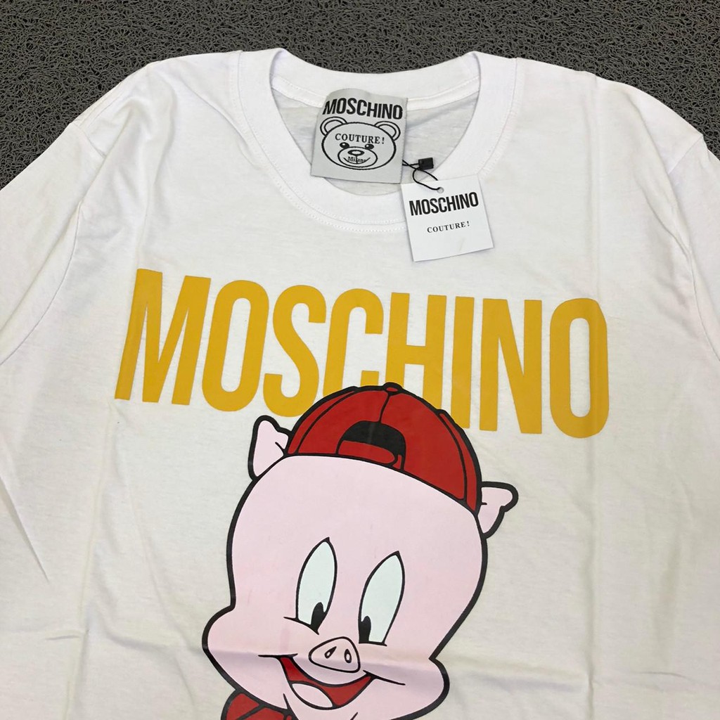 Áo Thun In Hình Chú Heo Moschino Chính Hãng