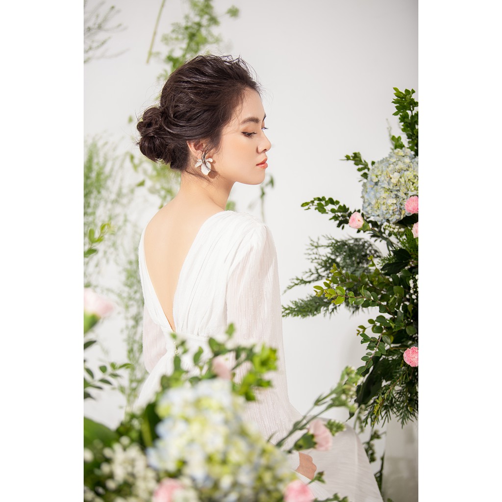 Đầm dài tay nhún ngực - 20Again | BigBuy360 - bigbuy360.vn