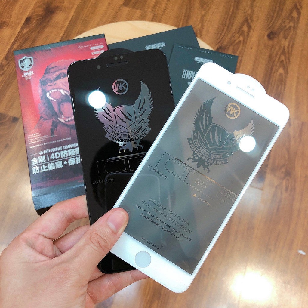 Cường Lực KINGKONG Full Màn Chống Nhìn Trộm 7plus 8plus X Xsmax 11promax 12 13pro 13promax (Chính Hãng WK)- Dino Case
