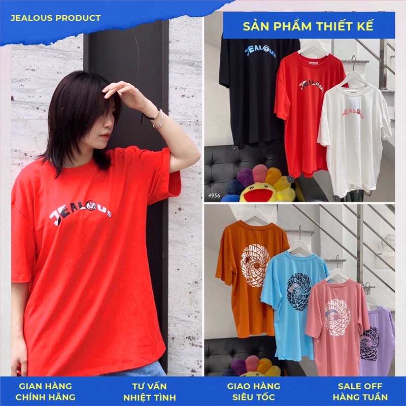 Áo thun unisex, áo phông rộng circle Jealous product 4956