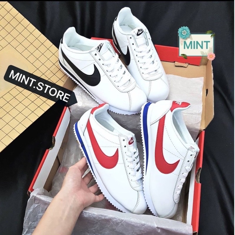 MINTSTOREGiày sneaker trắng móc đỏ phối viền xanh