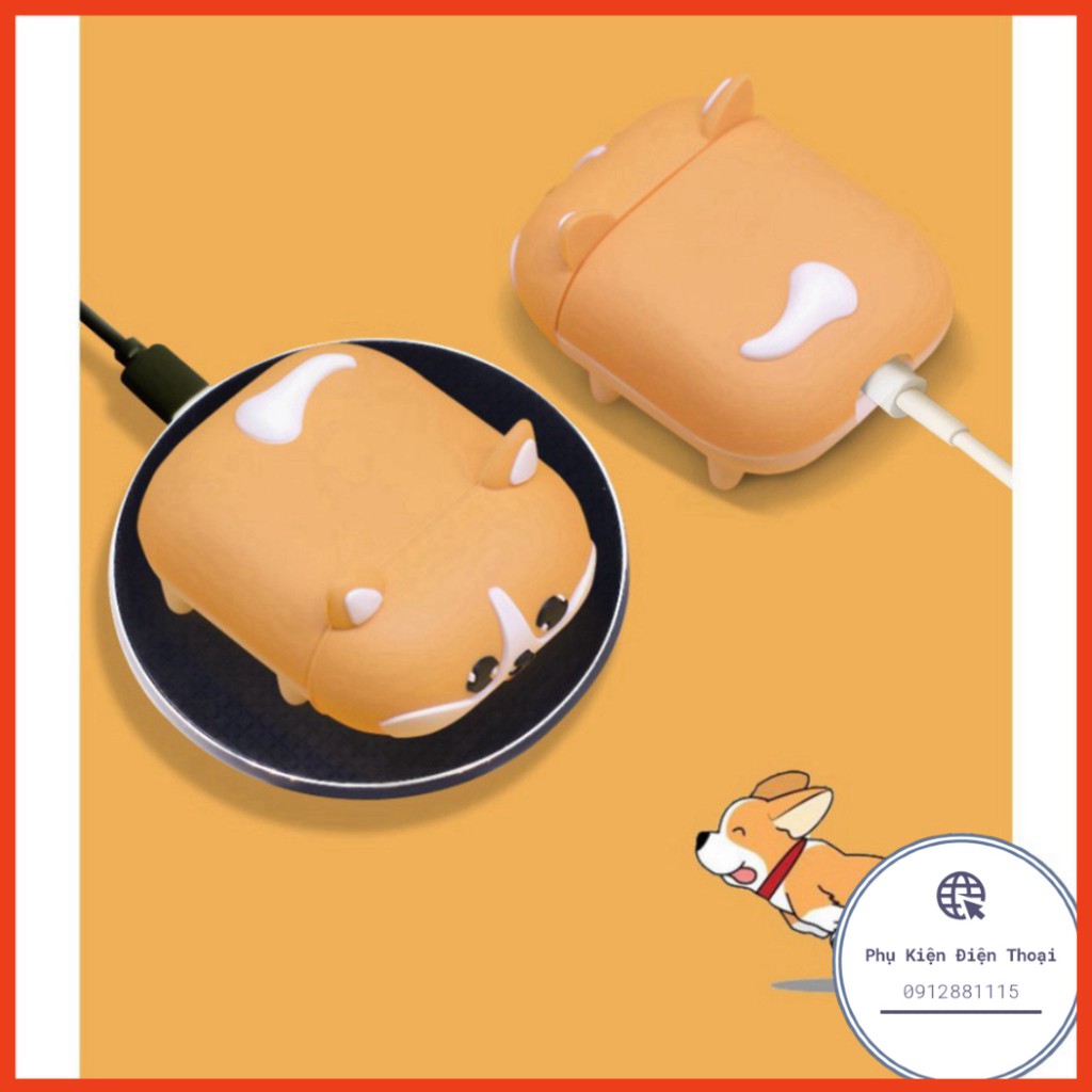 ☘️Vỏ Airpod 1 2 Pro Chó Husky, Corgi, Shiba, Mèo xám, Kaw Nằm iêu Dễ Thương Vỏ Case Đựng Airpods Bằng Silicon Thế Hệ Mới