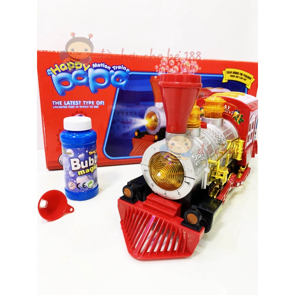 đồ chơi xe lửa thổi bong bóng có đèn nhạc (loại lớn)