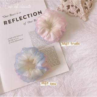 Buộc tóc scrunchies 2 lớp ombre