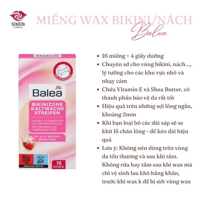 Miếng Wax Lông Balea Cho Body, Nách, Mặt, Ria mép