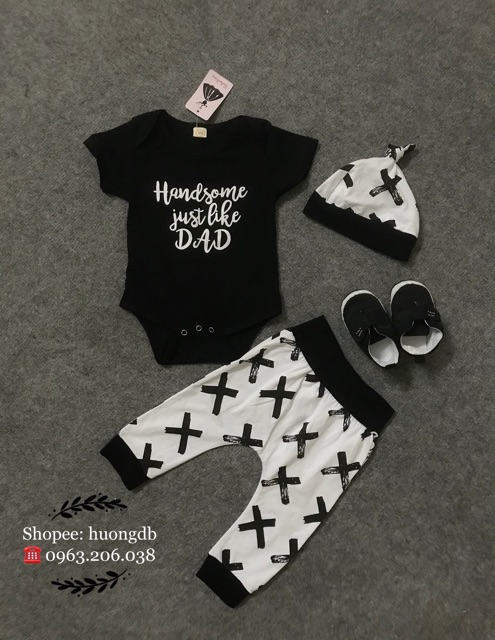Set body kèm quần và mũ hình chữ thập