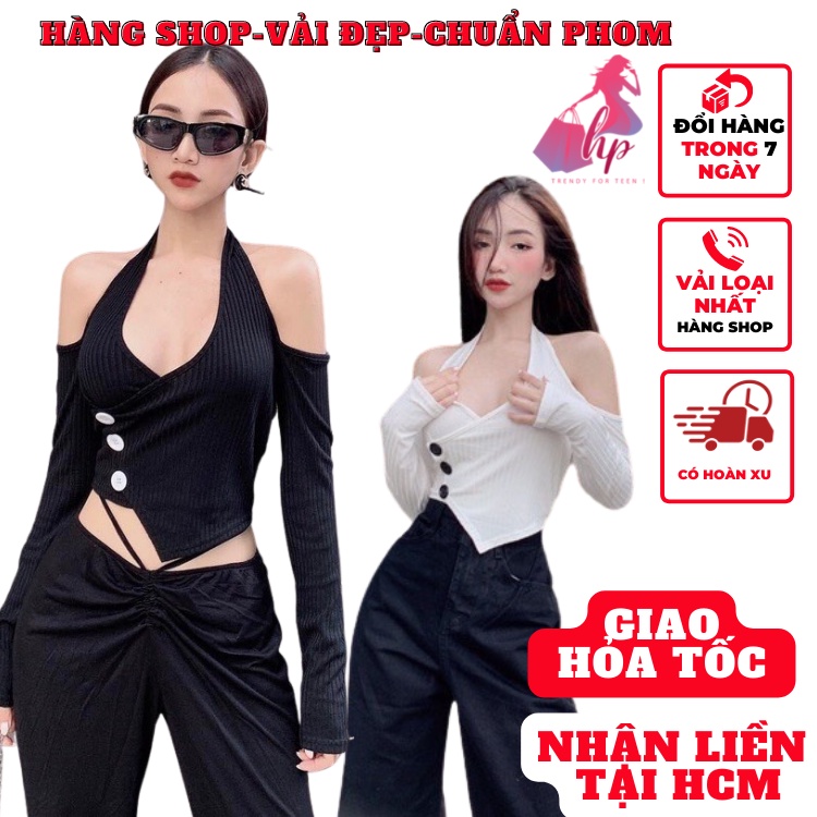 áo trễ bẹt vai hở lưng đắp chéo tà nhọn nữ croptop body chất thun gân kiểu hàn quốc thời trang tôn dáng sang chảnh A155