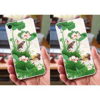 Ốp lưng iPhone XR (dẻo viền trắng trong) - Hình Chim Công, Cá Chép, Cò