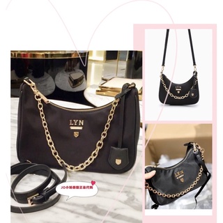 TNS-Túi cặp nách vải dù form Pờ Ra Đà siêu hottrend Lynie Rosee nylon bag-màu đen phối 2 quai đeo sang chảnh