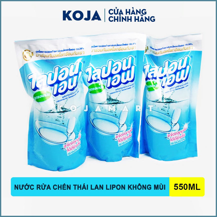 Nước Rửa Bát Rửa Chén Không Mùi Lipon Thái Lan Túi 550ml thumbnail