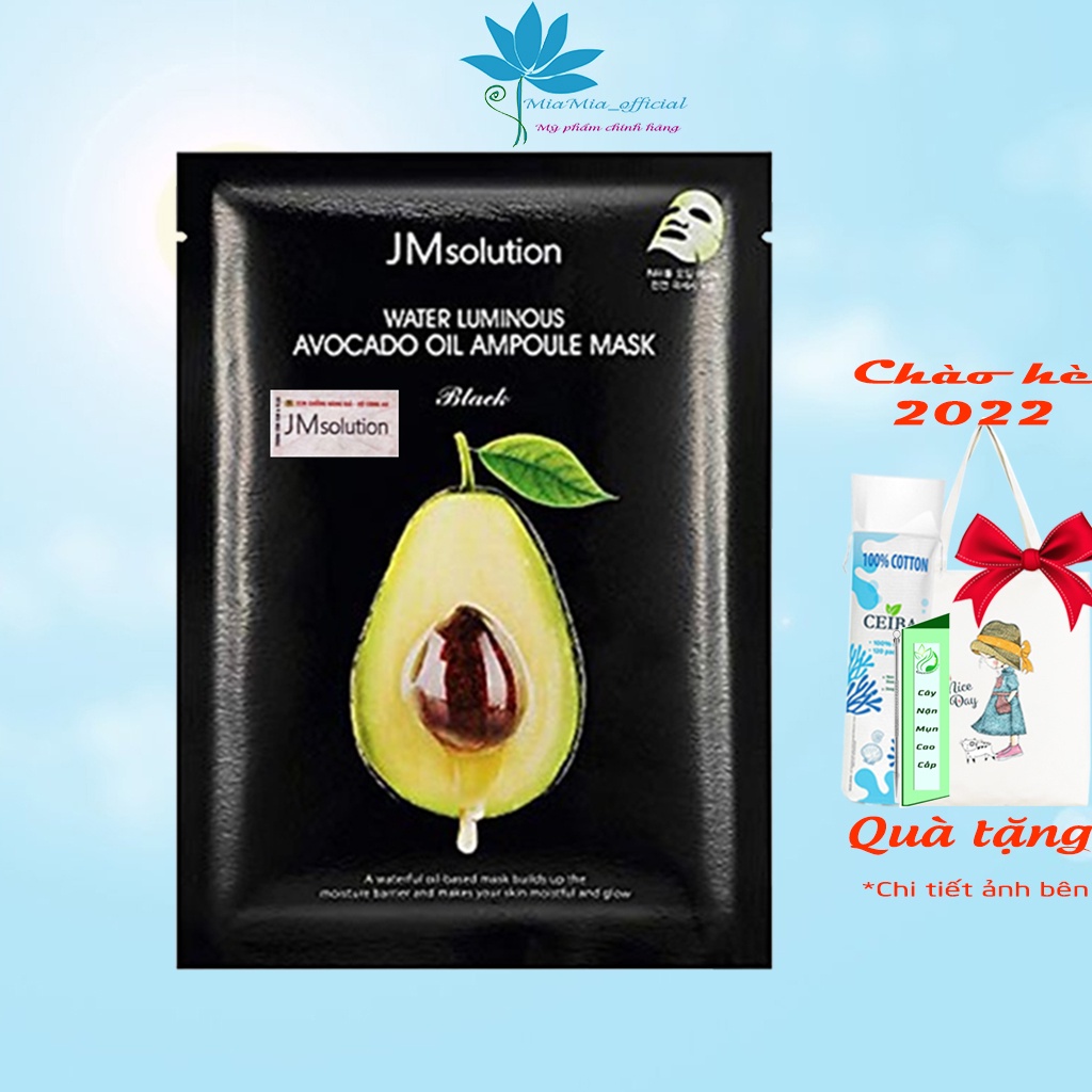 JMSOLUTION Mặt Nạ Chiết Xuất Bơ [MIẾNG LẺ] Cấp Ẩm Dưỡng Da Mềm Mịn Ngừa Lão Hóa JM Solution Avocado Oil Ampoule Mask