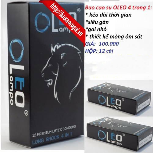 [ Che Tên Sản Phẩm Khi Giao ] [NEW] Bao Cao Su Oleo lampo 4 trong 1 gân gai ( Chính Hãng )