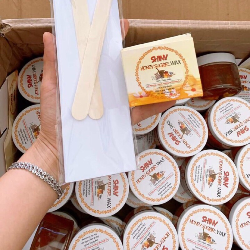 Combo Triệt Lông Sáp Wax  Shiny 250g + Mỡ Trăn Shiny Handmade 50ml (Tặng Kèm Dụng Cụ Wax)