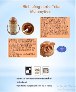 Bình uống nước Mummybee Tritan 200ml
