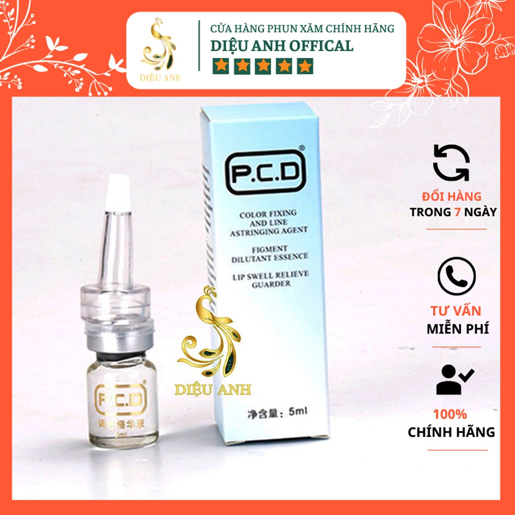 Phủ bóng  PCD  colagen giúp ủ mềm môi da căng bóng môi sau phun xăm lọ thủy tinh dạng lọ 5ml