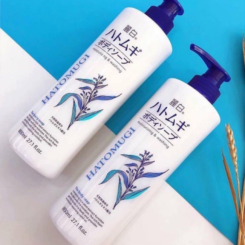 Sữa tắm ý dĩ làm trắng da Hatomugi nổi tiếng của Nhật, chai cỡ đại 800ml