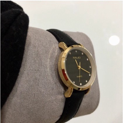 Đồng hồ cặp đôi nam nữ đeo tay Halei dây da chính hãng chống nước Tony Watch 68