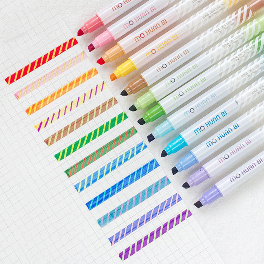 RAINBOW Bộ 12 Bút Dạ Quang Dùng Vẽ Tranh Nghệ Thuật