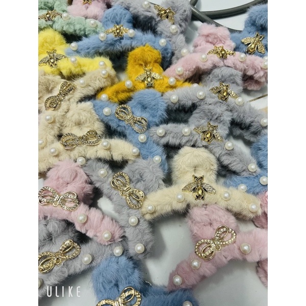 Kẹp Tóc Đính Lông Hàn Quốc (kẹp lớn)