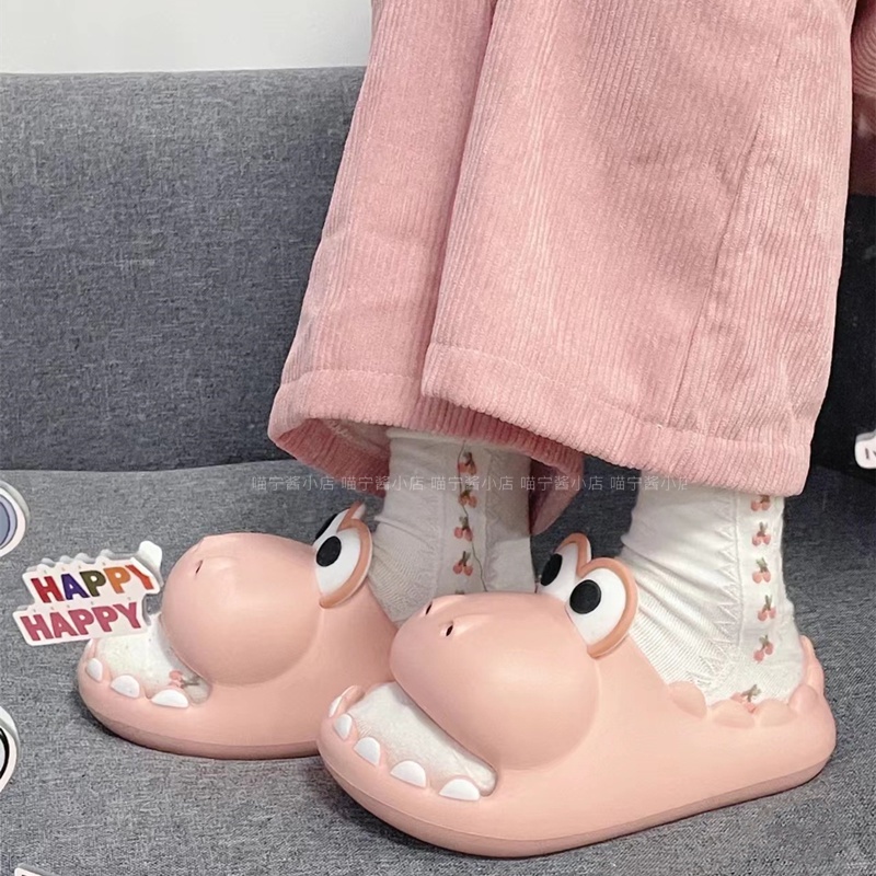 Dép Sandal Đế Mềm Dày Chống Trượt Họa Tiết Đầu Khủng Long Dễ Thương