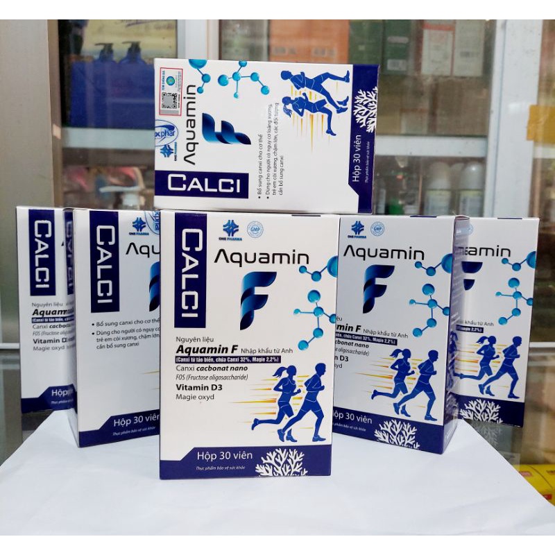CALCI Aquamin Hộp 30 Viên_Bổ Sung Calci_Vitamin D3_Magie oxyd_Canxi Cacbonat nano Cho Cơ Thể_ Trẻ Em Còi Xương Chậm Lớn