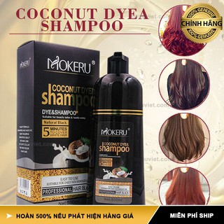 Mokeru 500ml – Dầu gội phủ bạc - đổi màu tóc tinh chất dầu dừa hữu cơ tự nhiên có 05 màu
