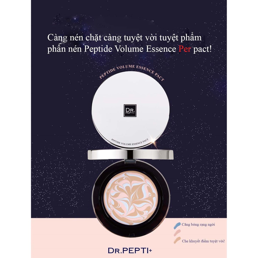 Phấn Tươi DR PEPTI+ ⚡️𝐅𝐑𝐄𝐄 𝐒𝐇𝐈𝐏⚡️ Peptide Volume Essence Pact SPF50+PA+++