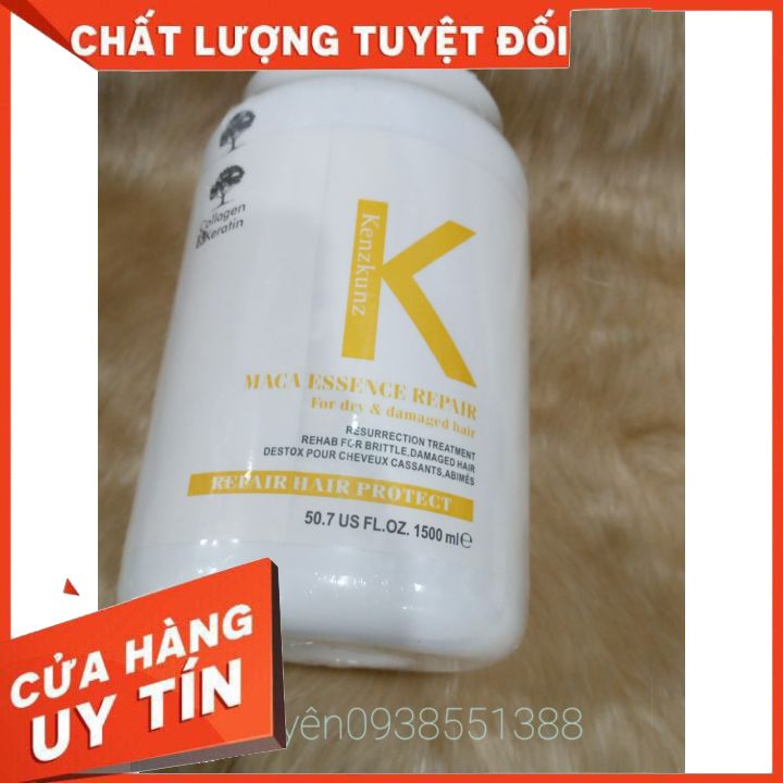 Dầu hấp cao cấp KENKUNZ collagen keratin 1500ml  dưỡng chất Collagen giúp tóc chắc khỏe,suôn mượt [ tận gốc]