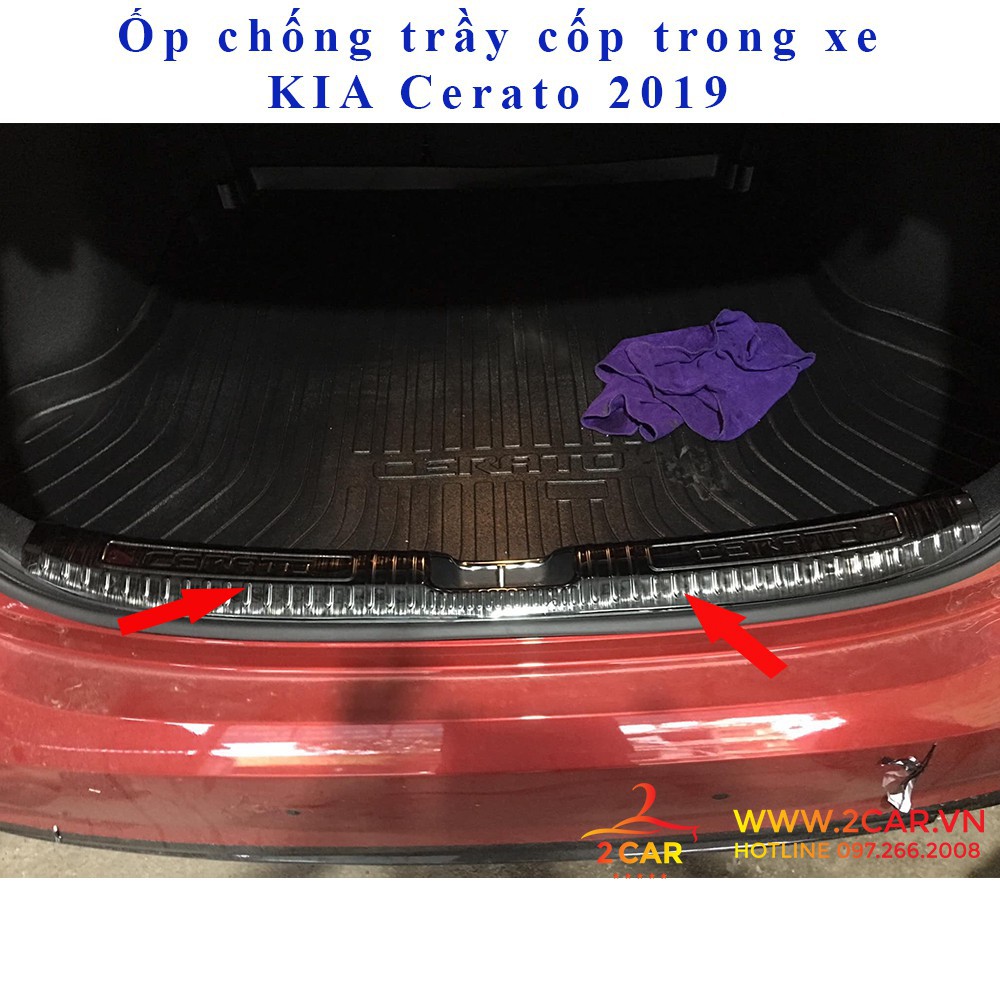 Ốp Chống Trầy Cốp trong, Ngoài Xe Kia Cerato 2019- 2020- 2021 titan cao cấp
