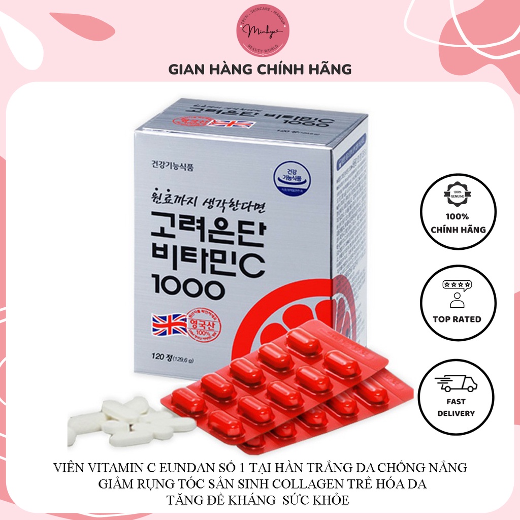 Viên Uống Vitamin C Eundan Số 1 Tại Hàn Quốc Trắng Da Chống Nắng Giảm Rụng Tóc Sản Sinh Collagen Trẻ Hóa Da