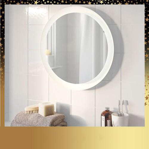 Gương Tròn Led Phun Viền Cát, Tích Hợp Cảm Ứng + Đồng Hồ + Sấy Khô- Đường Kính 40, 50, 60, 70, 80cm