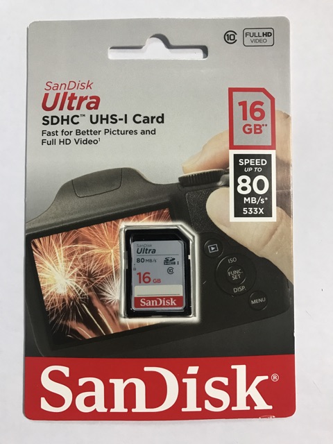 Thẻ Nhớ SDHC 16GB UHS-1 Ultra - 80MB/s | BigBuy360 - bigbuy360.vn