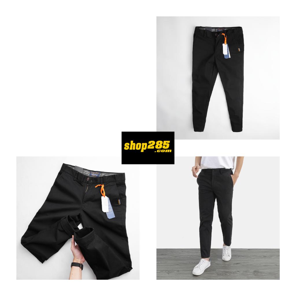 Quần kaki chinos đen dáng SLimFit ôm vừa  và chất kaki co giãn thoải mái,mềm mịn cao cấp,dễ phối áo QKSD1