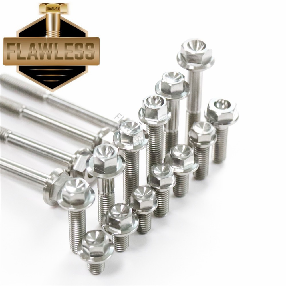 Bộ Bu Lông Gắn Động Cơ Mặt Bích Bằng Titan Gr5 M6×10/12/15/20/22/25/28/30/32/35/40/45/50/55/60 Hàng Có Sẵn